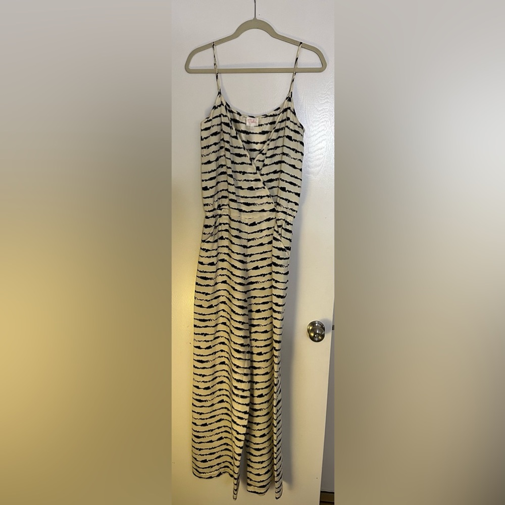 Parker Zebra Print Silk Jumpsuit Size S